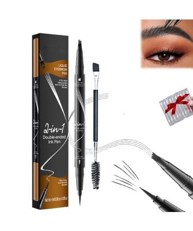 Trailott Eyebrow Pen Trailott Microblading Eyebrow Pencil Waterproof Trailott Eyebrow Pen 4 Fork Tip Trailott Microblading Eyebrow Pen Hellokiss Microblading Eyebrow Pen With 100 Cotton Swabs (#03)