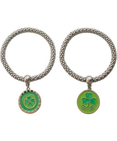 Oralgos 2-Part Elastic Four-Leaf Clover Bracelet Set | Lucky Irish Party Accessories for Women & Girls - Shop Now! - Buy Online on GoSupps.com