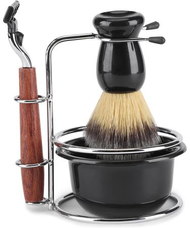 JTLB 4-Piece Shaving Set - Manual Razor Stainless Steel Stand Brush & Bowl | Premium International Shipping - Buy Online on GoSupps.com