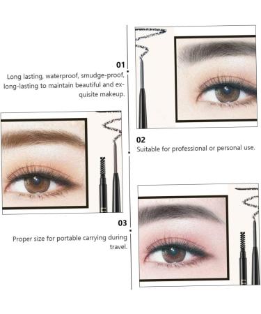 Beavorty Eyebrow Liner Eyebrow Pencils 3pcs 2 1 Eyebrow makeup tools black eyebrow pencil slim brow pencil door 1 count (Pack of 1) Dark Brownx3pcs - Buy Online on GoSupps.com