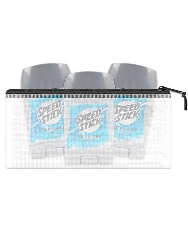 Speed Stick Ocean Surf Antiperspirant Deodorant for Men - 3 Pack Travel Size (1.8 Oz Each) Bundle with Bag | Best Travel Deodorant for Men - Buy Online on GoSupps.com