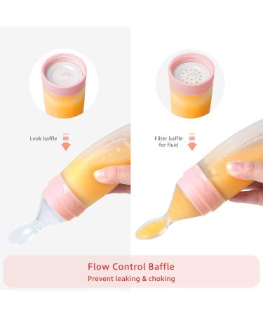 Termichy Baby Weaning Spoons Set + Silicone Pacifier and Fruit Feeder | Infant Feeding Spoon for Teething Baby | Baby Food Dispensing Spoon | 90ML+30ML | Pink - Buy Online on GoSupps.com