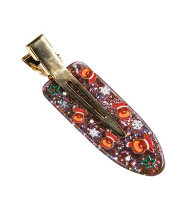 hgnxa Christmas Tree No Crease Mistletoe Hair Clip Glitter Hairpin for Women Girls Ladies New Year Hair Clip Holiday Headwear 1