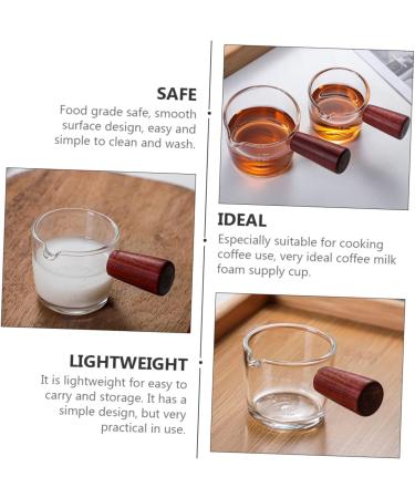 HOMSFOU 3 Pcs Milk Cup Espresso Shot Glass Creamer Mug Clear Cups Milk Creamer Jug Liquid Measuring Cups Turkish Coffee Glass Measuring Cups for Mini Heater Turkey Wood High Borosilicate 8.5X4.5X4.2CMx3pcs As Shownx3pcs - Buy Online on GoSupps.com