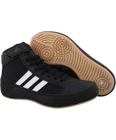 Adidas Wrestling HVC Youth Laced Shoe Black/White/Iron Metallic - Size 4.5 Little Kid (4-8 Years) - Buy Online on GoSupps.com