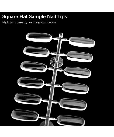 360PCS Flat Square Nail Tips for Nail Color Display Book | Nail Display Chart for DIY Nail Polish Color Practice | Transparent Nail Display Cards - Buy Online on GoSupps.com