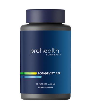 ProHealth Longevity ATP - 400 mg X 90 Servings PeakATP Patented Pure ATP to Maintain Cellular Energy Muscle Strength and Cognitive Function Supports Heart Health & Metabolic Efficiency