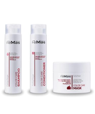 Femmas Femmas Color Care Hair Care Kit - Shampoo Conditioner and Hair Mask (300ml each) - Colour Protection and Care for Colored Dyed and Blonde Hair