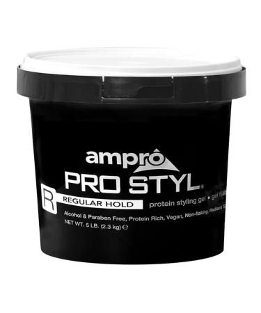 AmPro Pro Styl Styling Gel - Protects and Strengthens Your Strands - Non-Flaking Alcohol Free Vegan Formula - Flexible Touchable Hold for All Hair Textures - Regular - 80 OZ