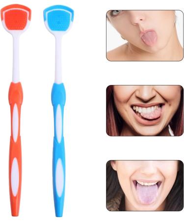 Kalafina 2ST Tongue Cleaning Brush & Metal Spatula - Effective Adult Tongue Scraper for Fresh Breath | Blue 19.5x3x0.6cm - Buy Online on GoSupps.com