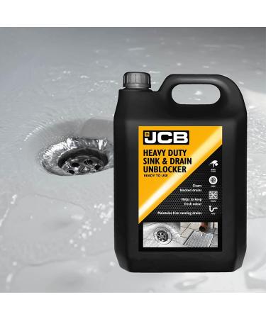 JCB 5L Plus 500ml Heavy Duty Sink & Drain Unblocker - Ready To Use Clears Blocked Drains And Helps To Keep Fresh Odour - Maintains Free Running Drains - Buy Online on GoSupps.com