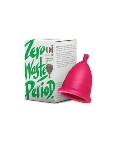 Oi | Organic Initiative - Menstrual Cup | Medium - Adult Wear for 8 hrs | Reusable Leak Free (25 ml) - Tampon and Pad Alternative
