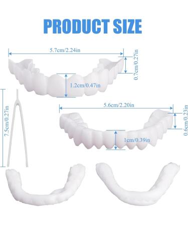 1 Pair Cosmetic Denture Upper and Lower Dental Veneer Temporary Denture with Storage Box Teeth Whitening Strip for Men Women Adult - Buy Online on GoSupps.com