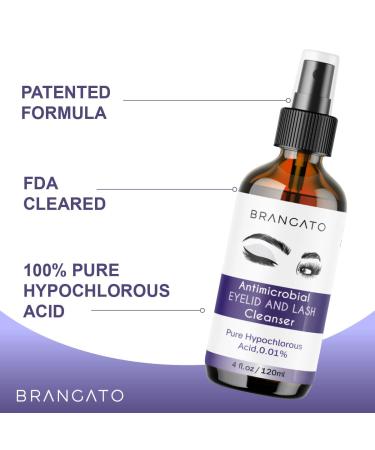 Brangato Eye Spray - Hypochlorous Acid Eyelid Cleanser for Blepharitis, Chalazion, Stye & Conjunctivitis - FDA-Cleared - 120mL - Buy Online on GoSupps.com