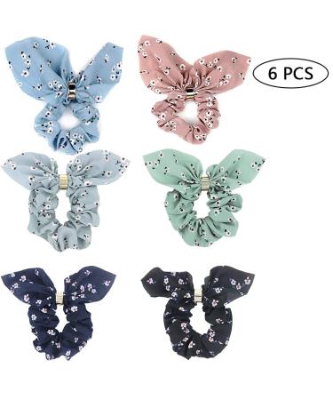 6-Piece Chiffon Ponytail Set | Satin Elastic Hair Ties & Bowknot Scrunchies for Women Girls & Children - International Shipping Available - Buy Online on GoSupps.com
