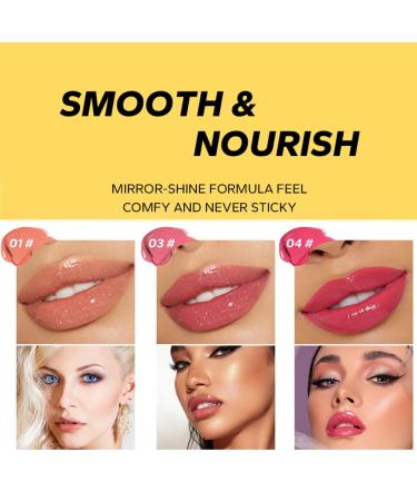 3PCS Beauty Glazed Juicy Lip Oil - Plump Moisturize & Shine - Vegan Lip Balm (1# 3# 4#) | Lightweight Non-Sticky Buildable Lipstick for All Skin Types - Buy Online on GoSupps.com