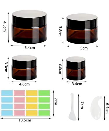 8 Pieces Amber Cream Can Set - Refillable 10ml/20ml/30ml/50ml Cosmetic Glass Containers with Lids - Travel Ointment Pots - Buy Online on GoSupps.com