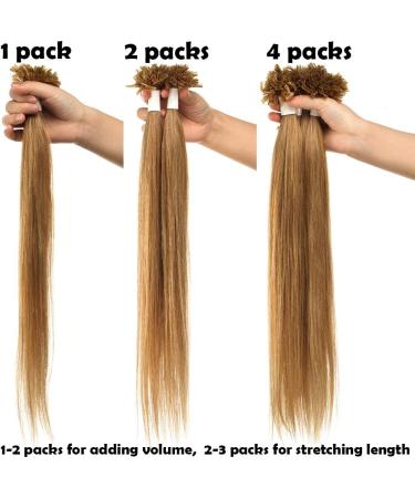 24" Pre Bonded Human Hair Extensions 100 Strands #4 Medium Brown (50g) - Buy Online on GoSupps.com