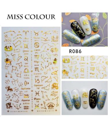 Luxury Gold Star Moon Nail Art Stickers - 6 Sheets 3D Self Adhesive Ramadan Metallic Line Decals - Exquisite Manicure Decoration - Buy Online on GoSupps.com
