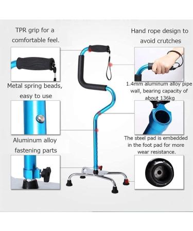 Walking Cane for Men and Women Height Adjustable Aluminum Pole for The Elderly Crutch Support and Stable Additional Scale Old Man Light Stick Suitable for Senior Citizens Outdoors Blue W Holiday - Buy Online on GoSupps.com