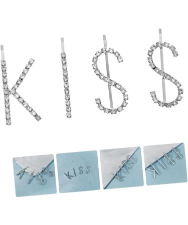 SOESFOUFU 1 Set Kiss Hairpin Vintage Letter Hairclips Alphabet Hair Clips Letter Hair Accessories Kid Hair Clips Girls Hair Accessories Hair Pin Child Wedding Rhinestones Decorate - Buy Online on GoSupps.com