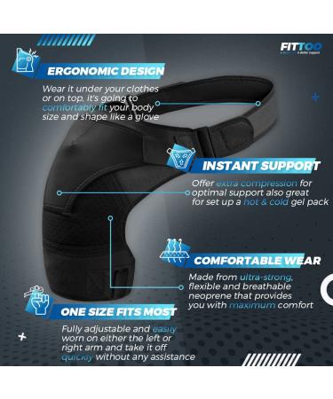 FITTOO Neoprene Shoulder Support Brace for Injury Recovery and Joint Protection - Unisex, Black - Buy Online on GoSupps.com