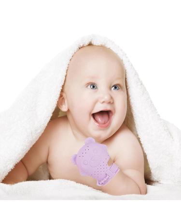 Appoo Silicone Bite - Self-Calming Teething Feasts for Infants | Food-Grade Anti-Drop Protection for Babies 3-12 Months - Violet - Buy Online on GoSupps.com