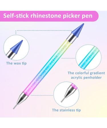 Bewudy 3 Pcs Nail Rhinestone Picker Dotting Pen Set | Dual-ended Wax Pencil Tool for Nail Art DIY Decoration | Jewelry Dotting Pen in Blue Pink Purple - Buy Online on GoSupps.com