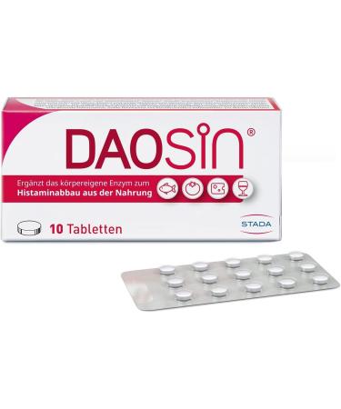 Daosin - nutritional supplements with DAO -ENEM - supports the histamine mining - 10 gastrointestinal tablets with diaminoxidase enzyme 10 pieces (1 Pack)
