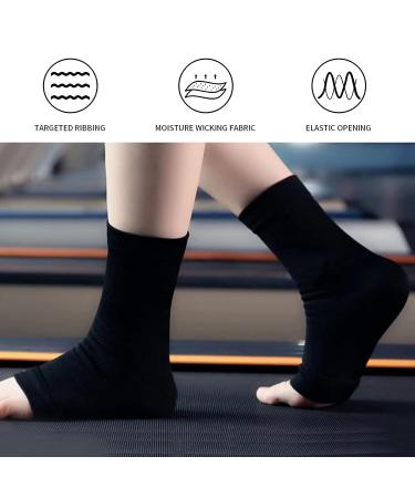 Compression Ankle Sleeve for Neuropathy, Plantar Fasciitis, Swelling - 3 Pairs, Black (L-XL) - Brace for Men and Women - Buy Online on GoSupps.com