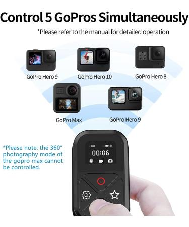 TELESIN Smart Remote Control for GoPro 11/10/9/8 Action Cameras | LCD Indicator, Magnet Charger, Hand Strap | 50-80m Range | Action Camera Accessories - Buy Online on GoSupps.com