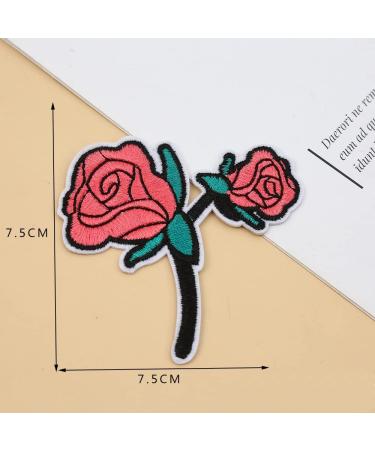 25pcs Rose & Butterfly Embroidered Patches - Iron On Applique for Clothes & Backpacks - Buy Online on GoSupps.com