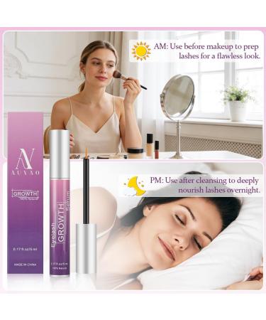 AUYAO Eyelash serum for thin and brittle eyelashes natural eyelash serum for faster eyelash growth fuller growth promoting eyelash growth lengthening and strength 5 ml - Buy Online on GoSupps.com