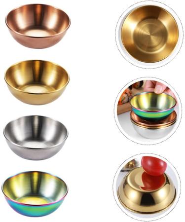 MAGICLULU 8 Pcs Stainless Steel Plate Steel Dipping Bowls Sauce Dipping Bowls Lingerie Stickers Condiment Dish Seasoning Sauce Plate Stainless Steel Flatware Plates Dry Dipping Sauce Pickles 9x9cmx2pcs Assorted Colorx2pcs - Buy Online on GoSupps.com
