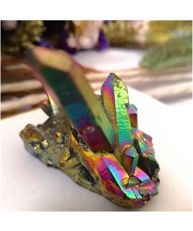 Natural Crystal Rough Crystal Natural Quartz Stones Rainbow Angel Aura Crystal Cluster Electroplating Titanium Coating Quartz Cluster Stone (Size : 150g) - Buy Online on GoSupps.com