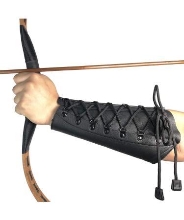 longbowmaker Archery Arm Guard made of Leather 8.66 inch Black Forearm Guard Arm Protector for Archery black - Buy Online on GoSupps.com