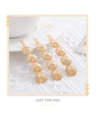 Kakaco Vintage Coin Bobby Hair Clips (Pack of 3) - Gold Hair Accessories for Women and Girls - Buy Online on GoSupps.com