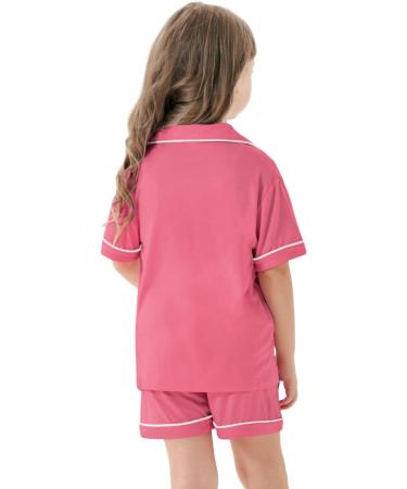 SWOMOG Unisex Kids Modal Pyjamas Set | Button-Down Short Sleeve PJs | Coral | 12-13 Years - Buy Online on GoSupps.com