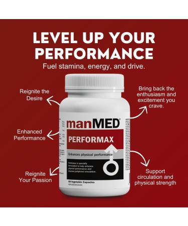 manMED Performax Men s Physical Performance Booster. Sexual Health Formula for Men. Male Enhancement. Enhanced Stamina Energy & Sex Drive. L-Arginine Maca Korean Ginseng & Tongkat Ali. 60 Count - Buy Online on GoSupps.com
