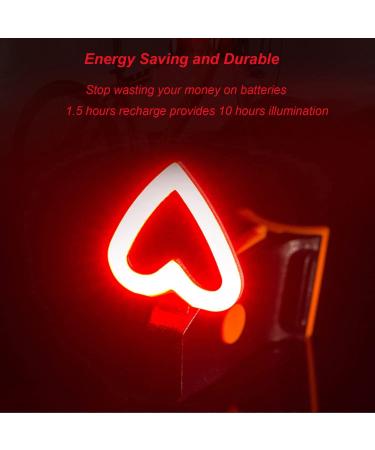 AaiLucky Rechargeable LED Bike Tail Light | Vintage Heart-Shape Taillight for Night Riding | 5 Modes Waterproof Safety Light for Adults and Kids - Buy Online on GoSupps.com