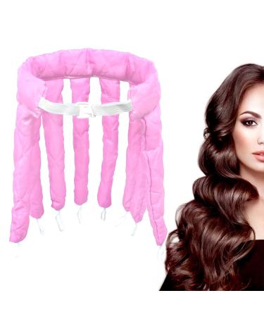 WUBAYI Heatless Curling Rod - Soft No Heat Hair Curlers for Overnight - Hair rollers with satin bag(pink)
