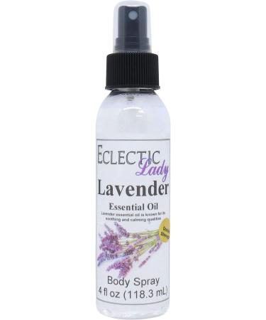 Lavender Essential Oil Body Spray (Double Strength) 4 ounces Body Mist for Women with Clean Light & Gentle Fragrance Long Lasting Perfume with Comforting Scent for Men & Women Cologne with Soft 4 Fluid Ounces (Double Strength)