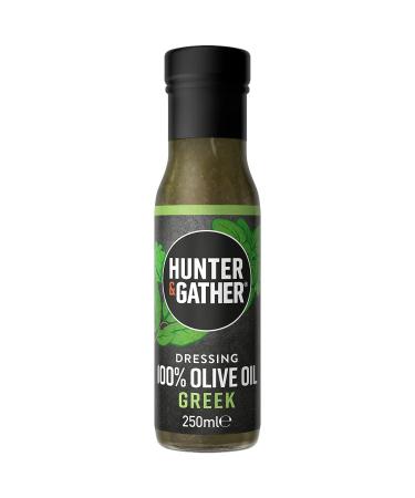 Hunter & Gather Keto Greek Salad Dressings 250ml | Always Free from Seed & Vegetable Oils | Made with 100% Pure Olive Oil and Herbs | Keto Low Carb Paleo Whole30 | Sugar and Gluten Free Greek 250 ml (Pack of 1)