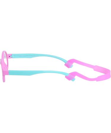 Children's Blue Light Filter Glasses - UV Block TR90 Round Frame for Girls + Anti-Slide Tape & Pink Glasses Case - Buy Online on GoSupps.com