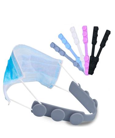 ANNCED 6 Pcs Adjustable Mask Strap Extender, Anti-Tightening Mask Holder Hook Ear Strap Accessories Ear Grips Extension Mask Buckle Ear Pain Relieved,Mask Straps for Adult Kids 6 Pcs Mixed Color