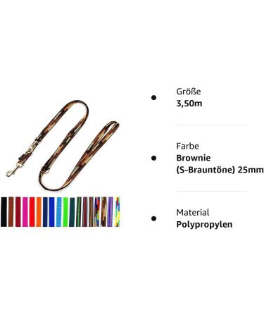 Adjustable Dog Linen Doppeleine Leash for Large Dogs - 2m 2.80m 3.50m 5m - S-Brown Tones 25mm - International Shipping - Buy Online on GoSupps.com