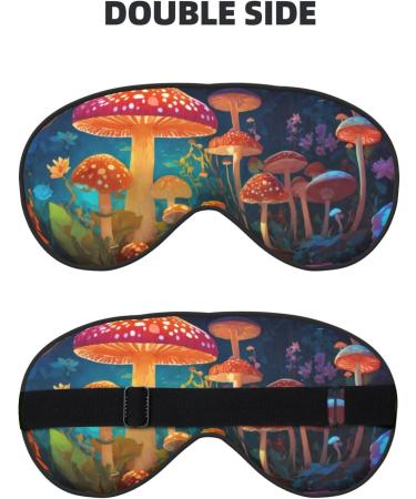 Mushroom Print Unisex Sleeping Eye Mask | Soft Light-Blocking Comfort for Restful Sleep - Buy Online on GoSupps.com