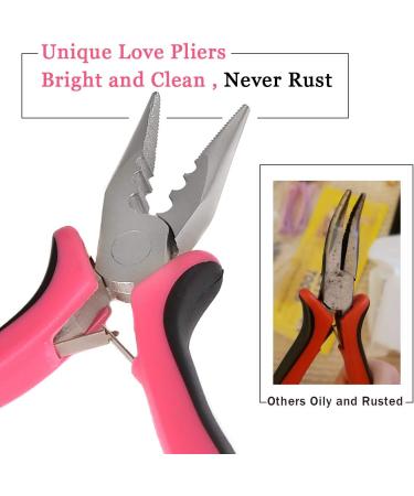 Micro Links Hair Extension Kit Tool with a 4 in 1 Metal Loop Threader Needle a Hair Extension Bead Plier 6 Colors of Silicon Lined Microlink Rings and Fairy Hair Tinsel Strands - Buy Online on GoSupps.com