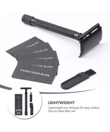 Buy Minkissy Facial Trimmer & Double Edge Safety Razor - Perfect Father's Day Gift for Men | Portable Black Bart Razor with Blades - Buy Online on GoSupps.com