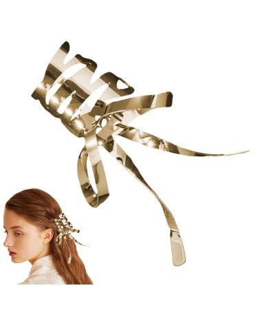 Vintage Barrette Hair Clips | Metal Hairdos Hairpin | Hair Barrettes Accessories Bowknot Hairpin for Women Adults Kids All Ages Gold